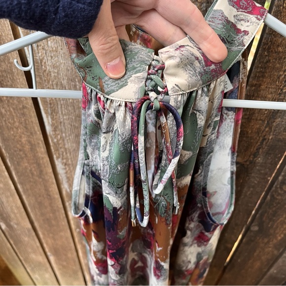 Haute Hippie Tribe Tie Keyhole Multicolored Blouse In Sz S - Picture 6 of 12